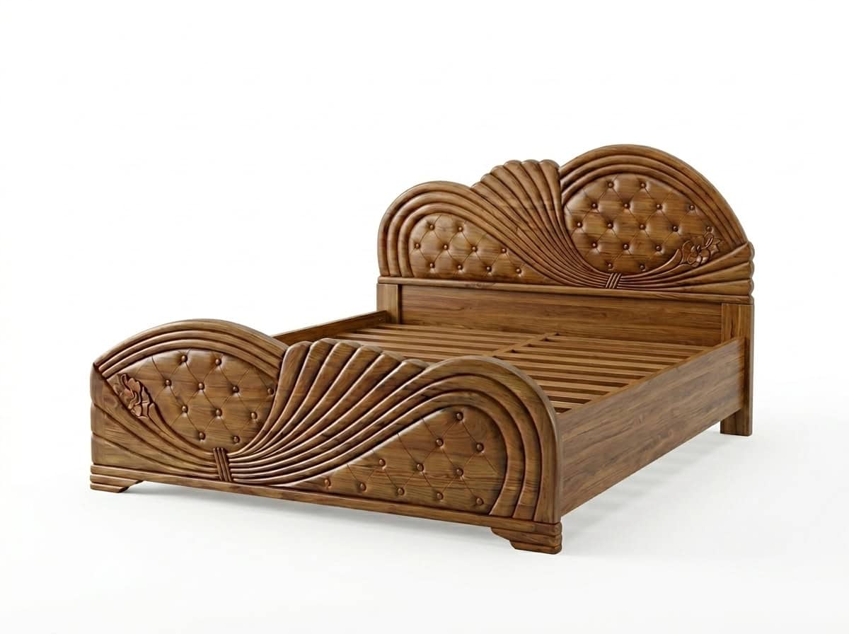 Mango Wood Storage Bed view 2