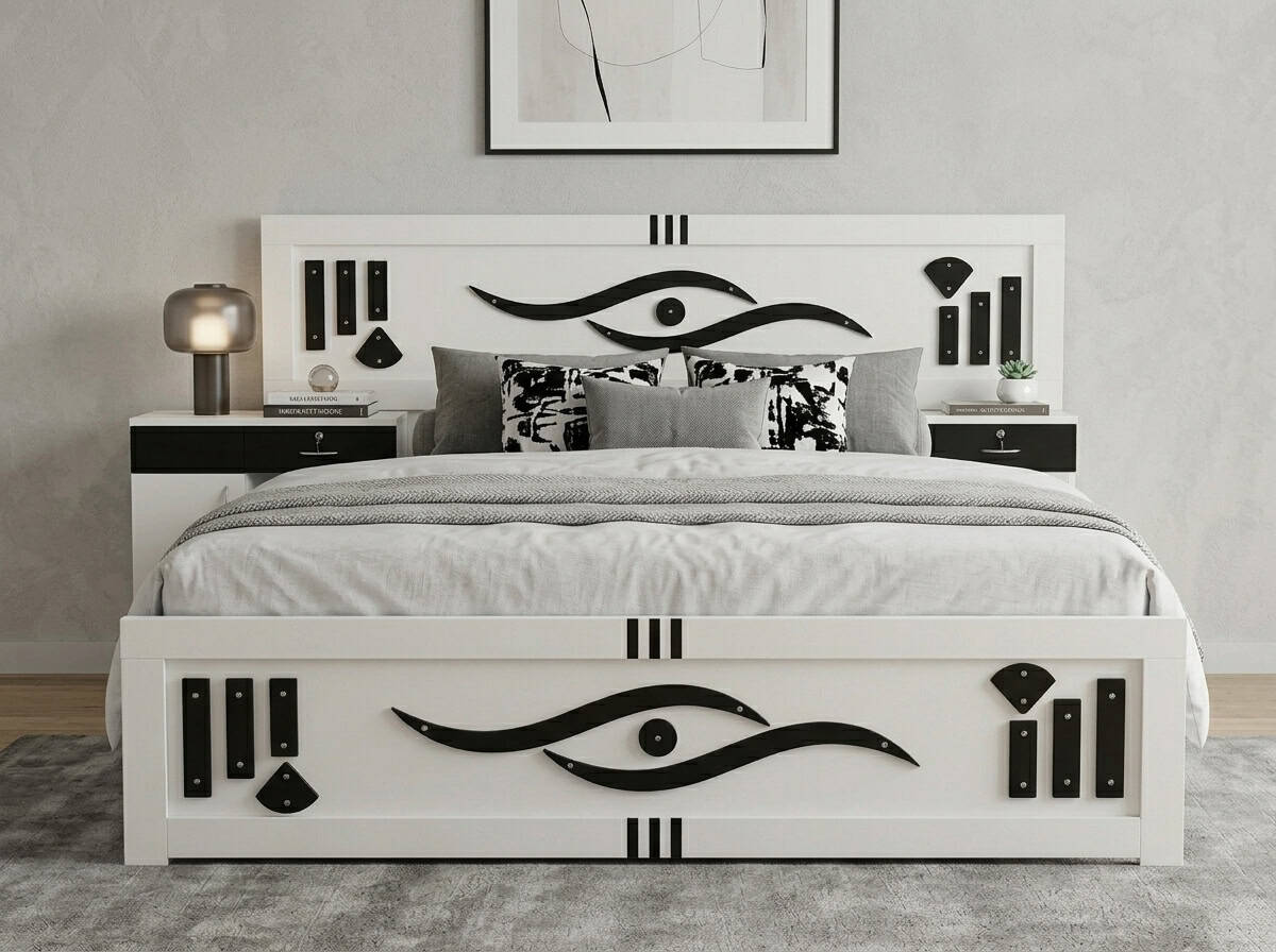 Bespoke Carved Bed view 2