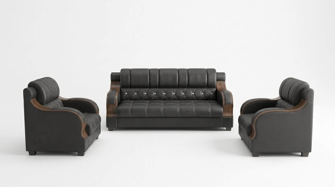 Classic 3+1+1 Leather Sofa view 2