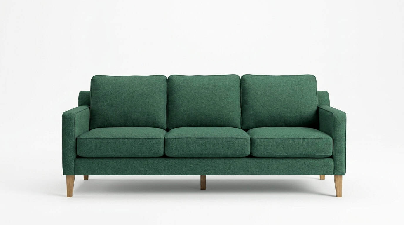 Classic 3-Seater Green Sofa view 2