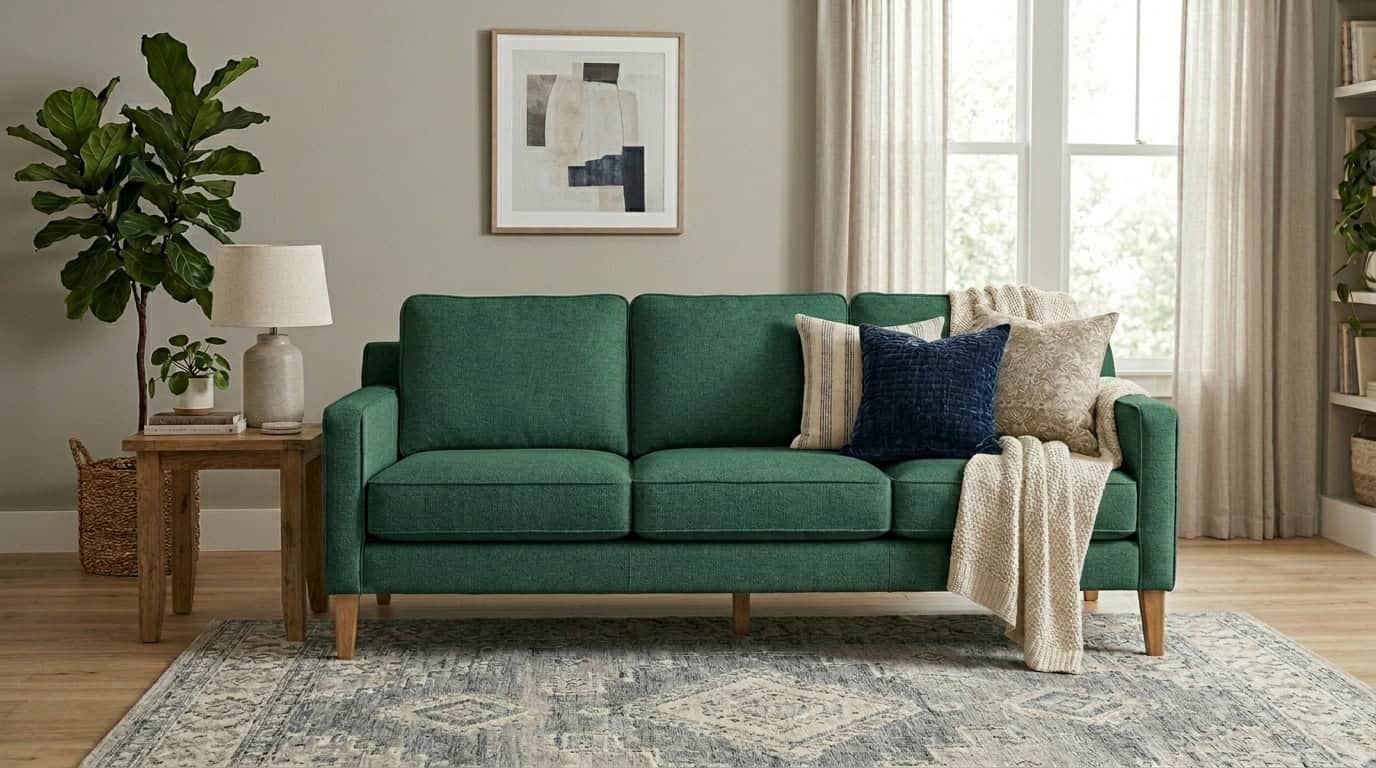 Classic 3-Seater Green Sofa