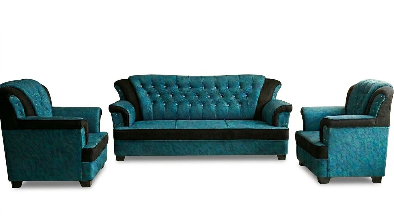 Dark Turquoise 5-Seater Sofa Set view 2