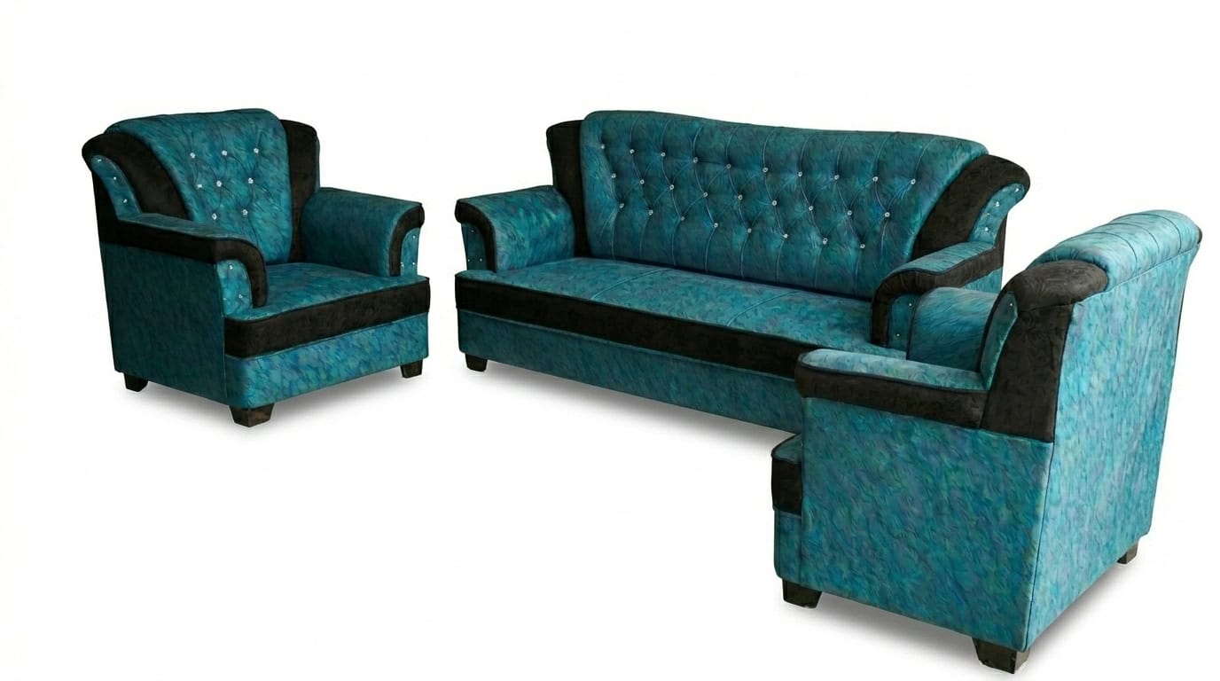 Dark Turquoise 5-Seater Sofa Set view 3
