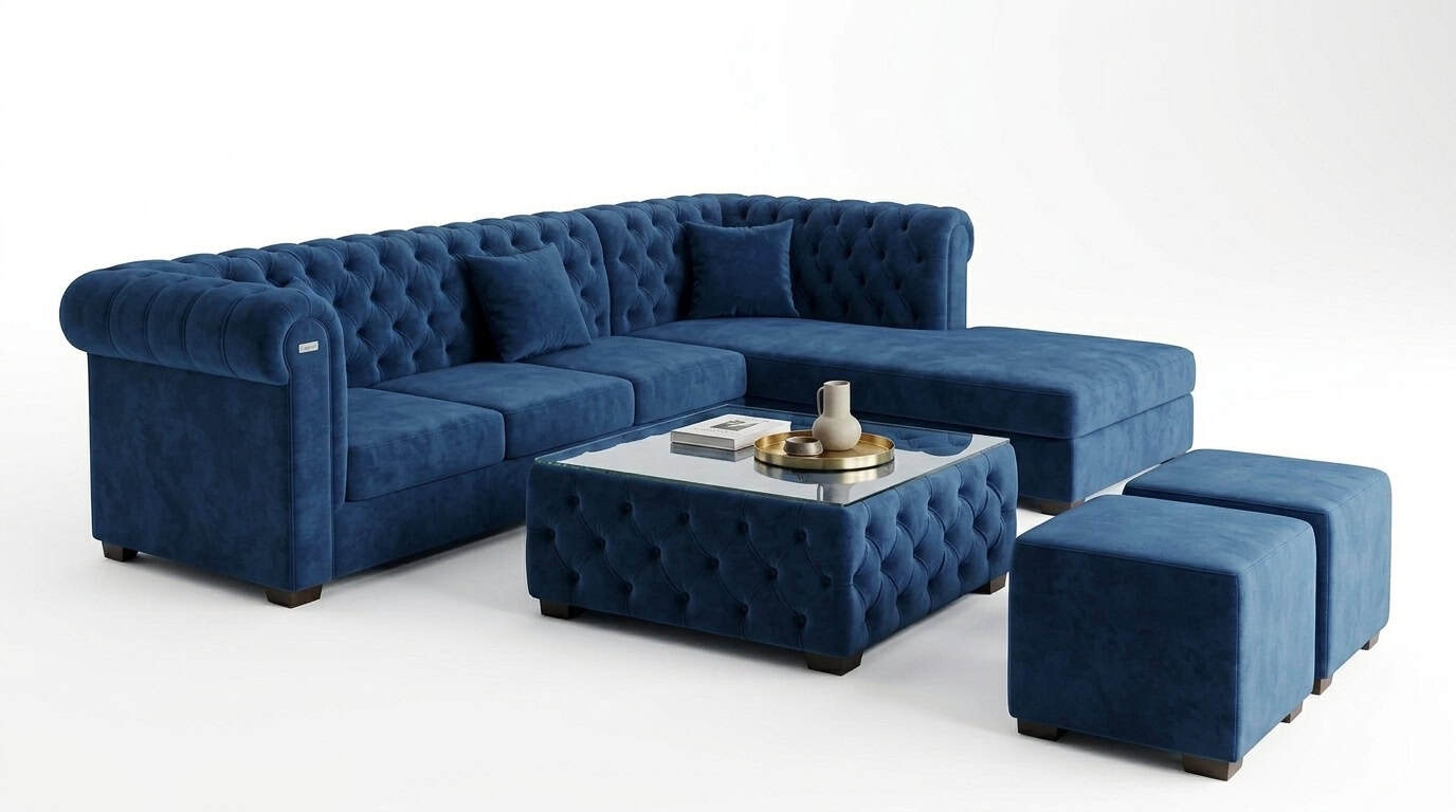 Royal Blue 7-Seater Sofa Set view 2