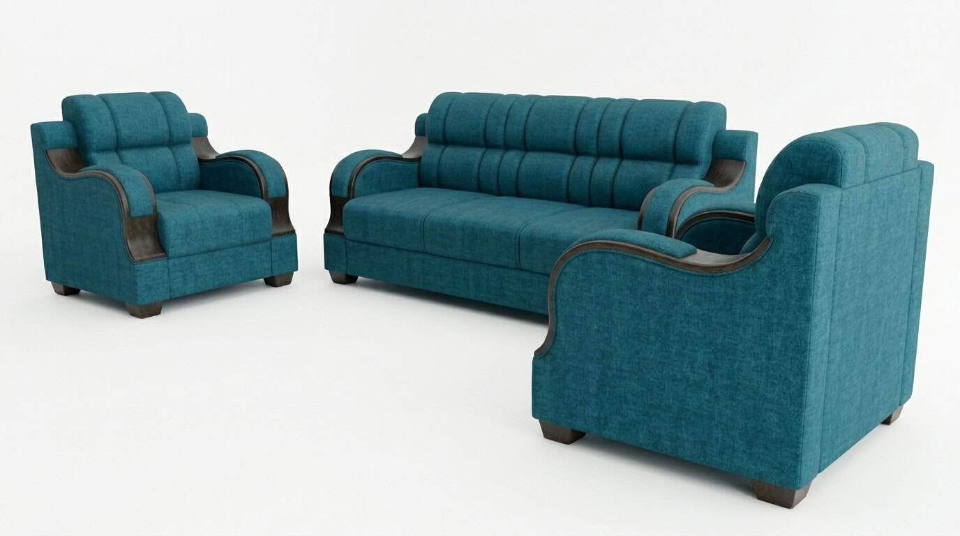 Teal 5-Seater Sofa Set view 2