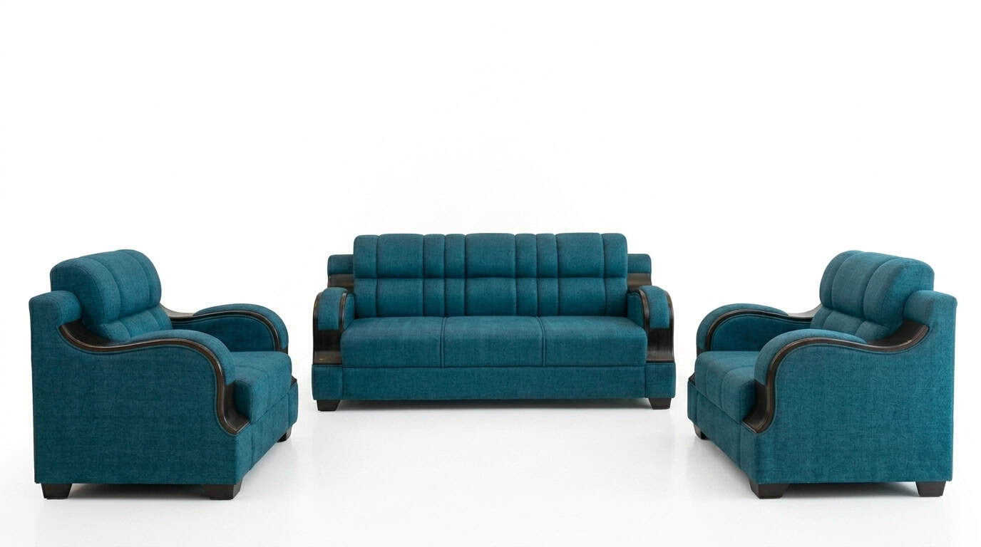 Teal 5-Seater Sofa Set view 3