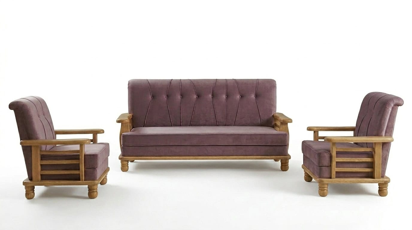 Lavender & Muted Plum 5-Seater Sofa view 2
