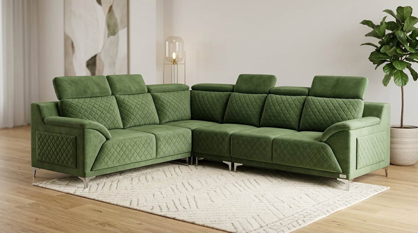 Olive Green 5-Seater Sofa Set