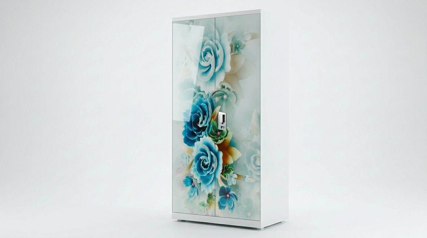 Cyan Floral Almirah view 2